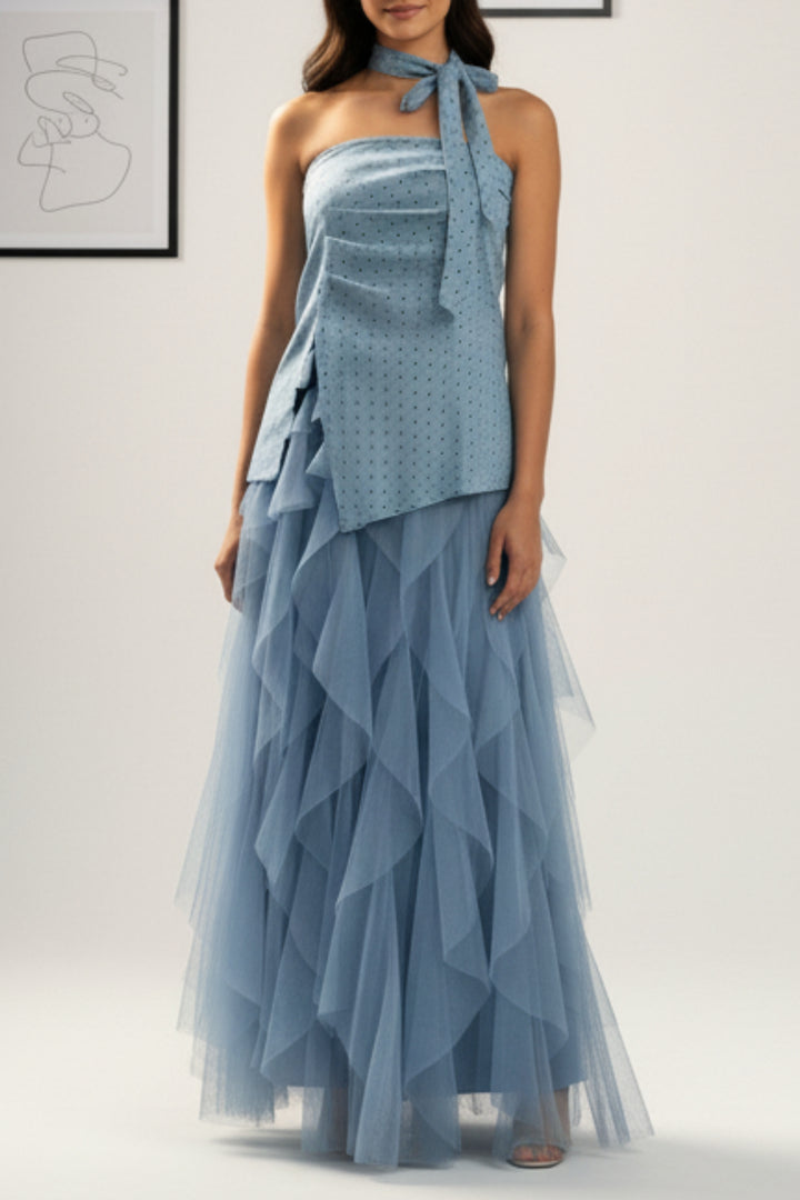 Shades of Sea Ruffle Co-ord set