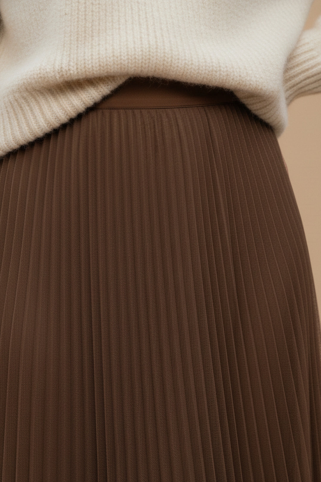 Espresso Mesh Pleated Skirt
