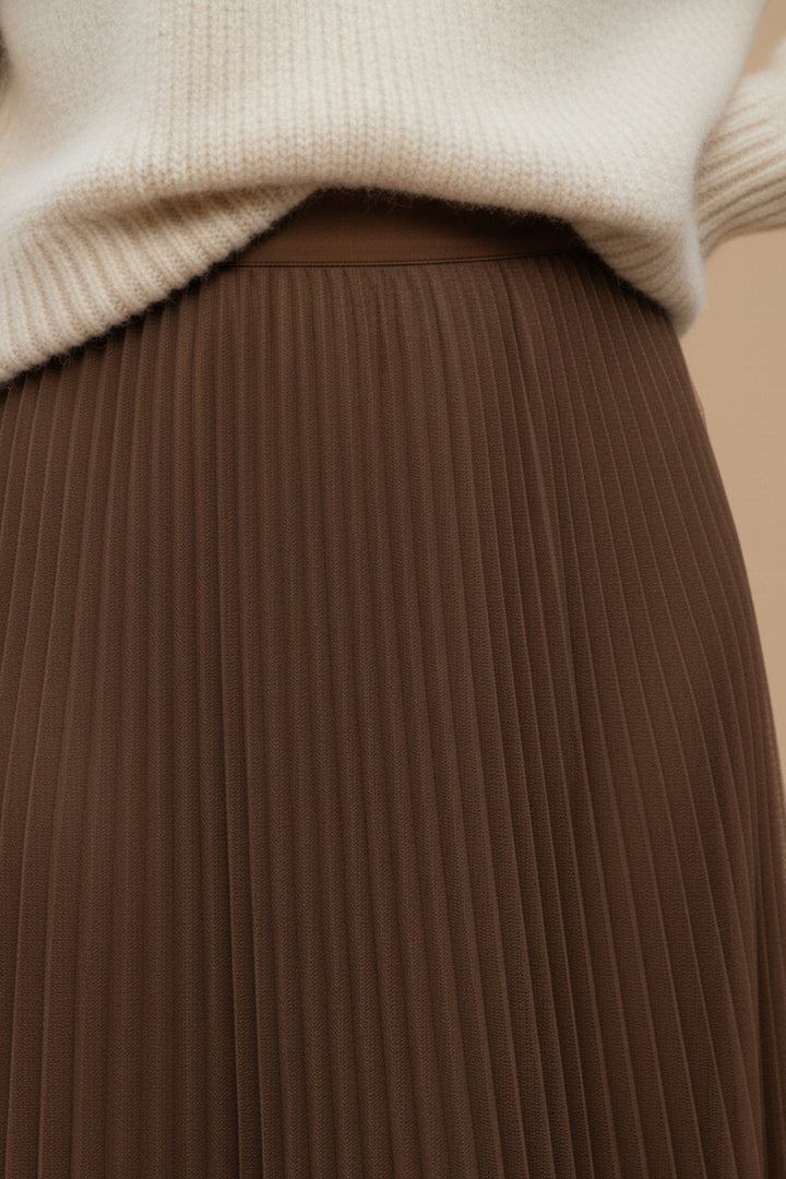 Espresso Mesh Pleated Skirt