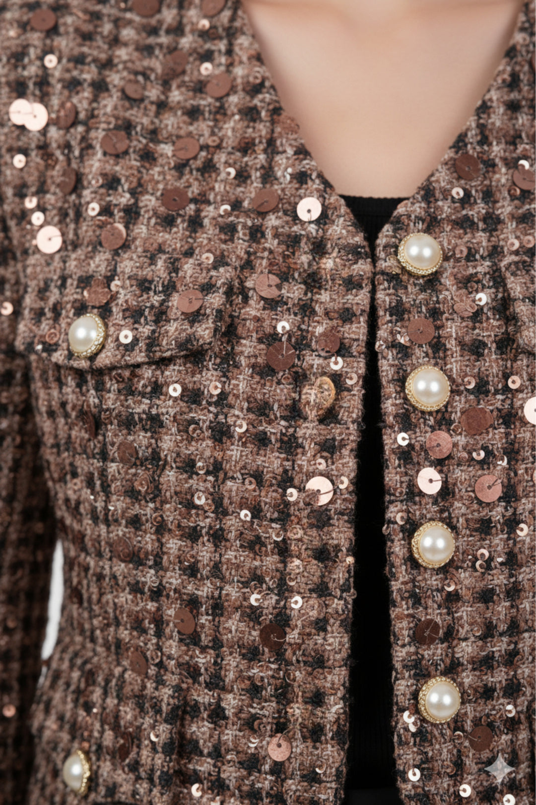 Sienna Brown Sequin Blazer