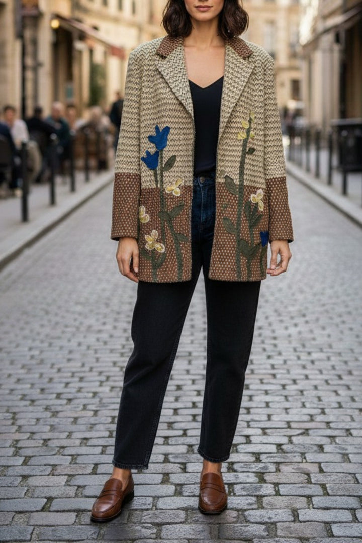 Botanical Zigzag Floral Blazer