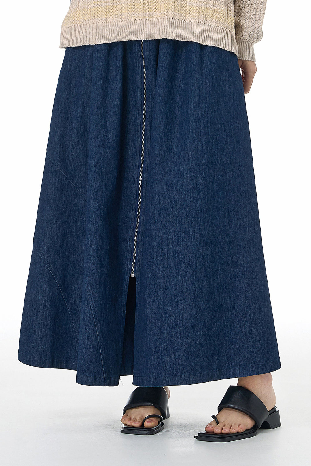 Zip & Switch Denim Skirt