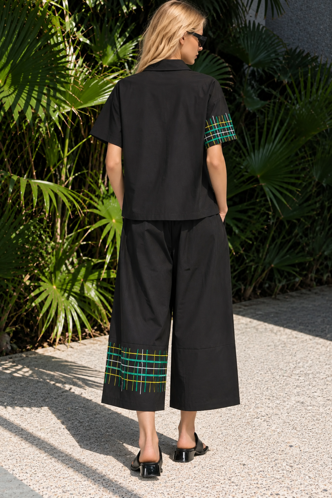 Checked Lines Cotton Coord Set