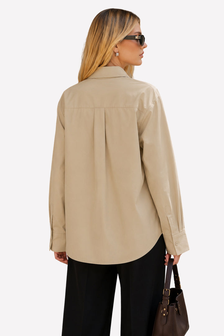 Beige Floral Embellished Shirt