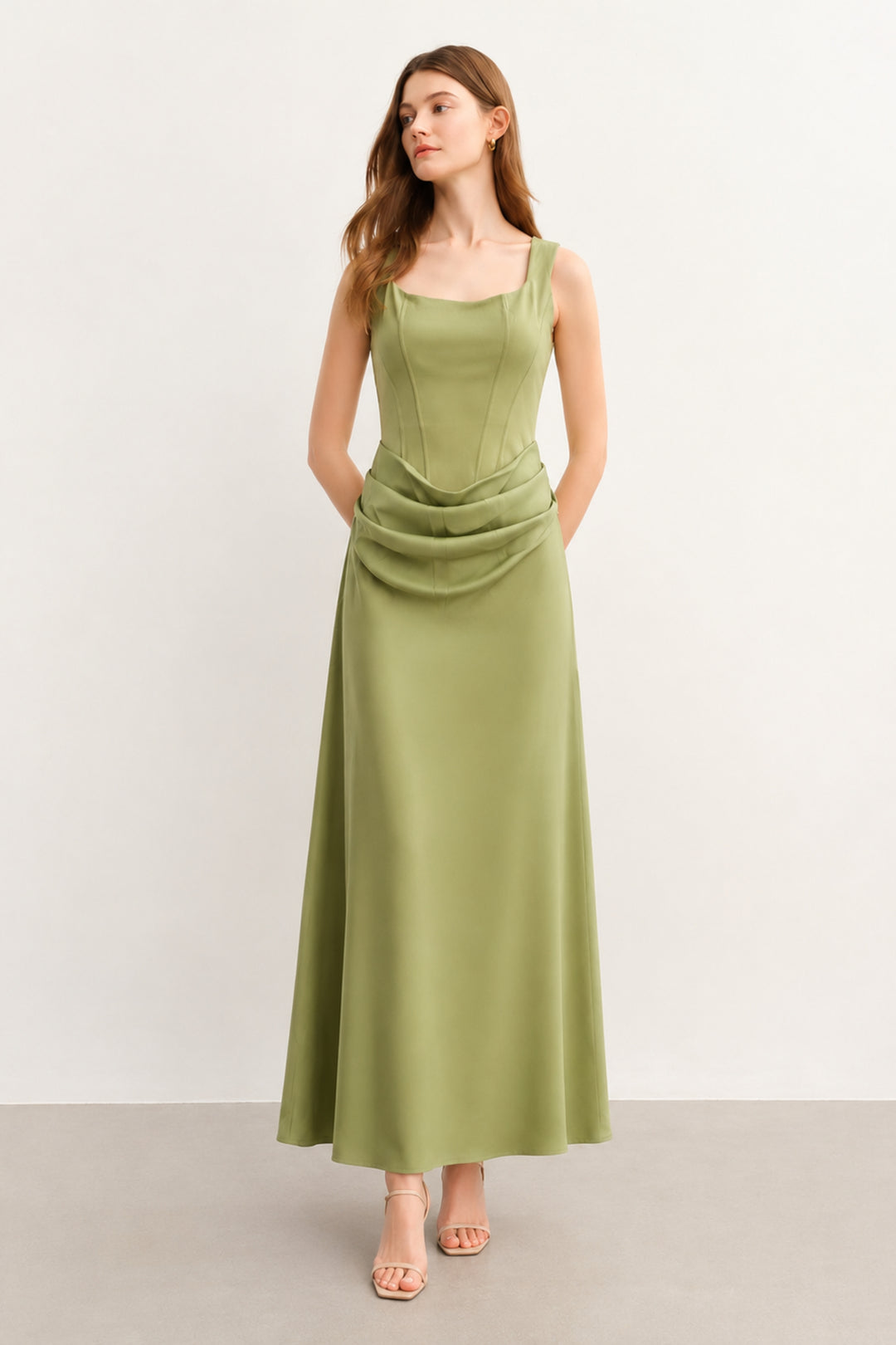 Jade Green Drape Dress