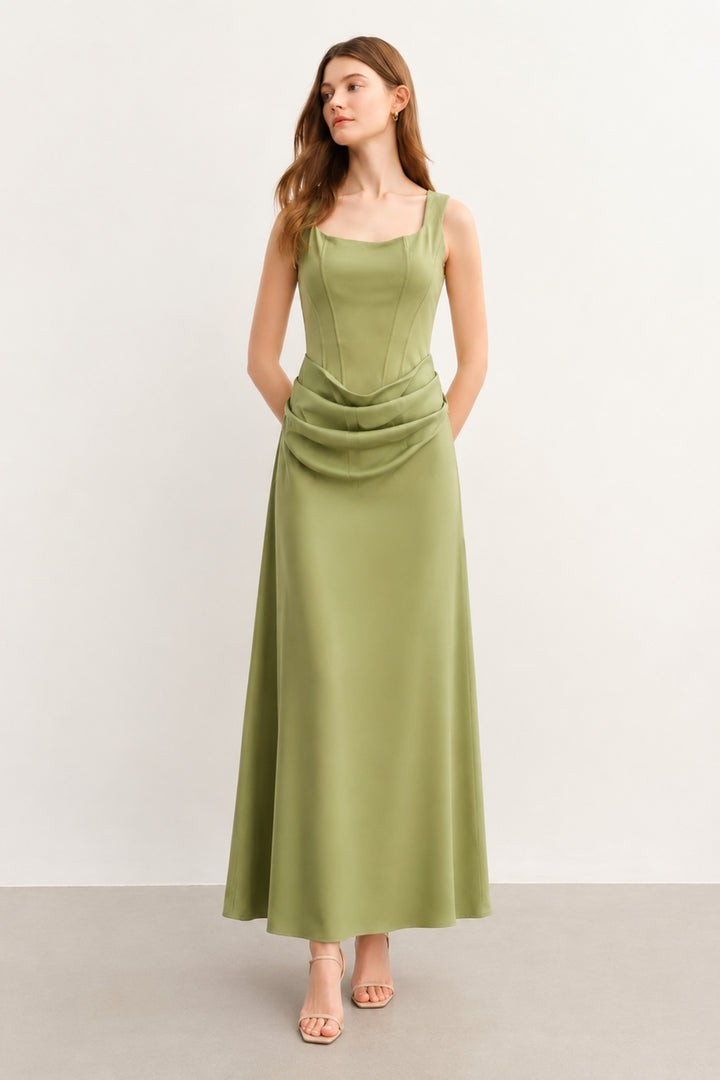 Jade Green Drape Dress