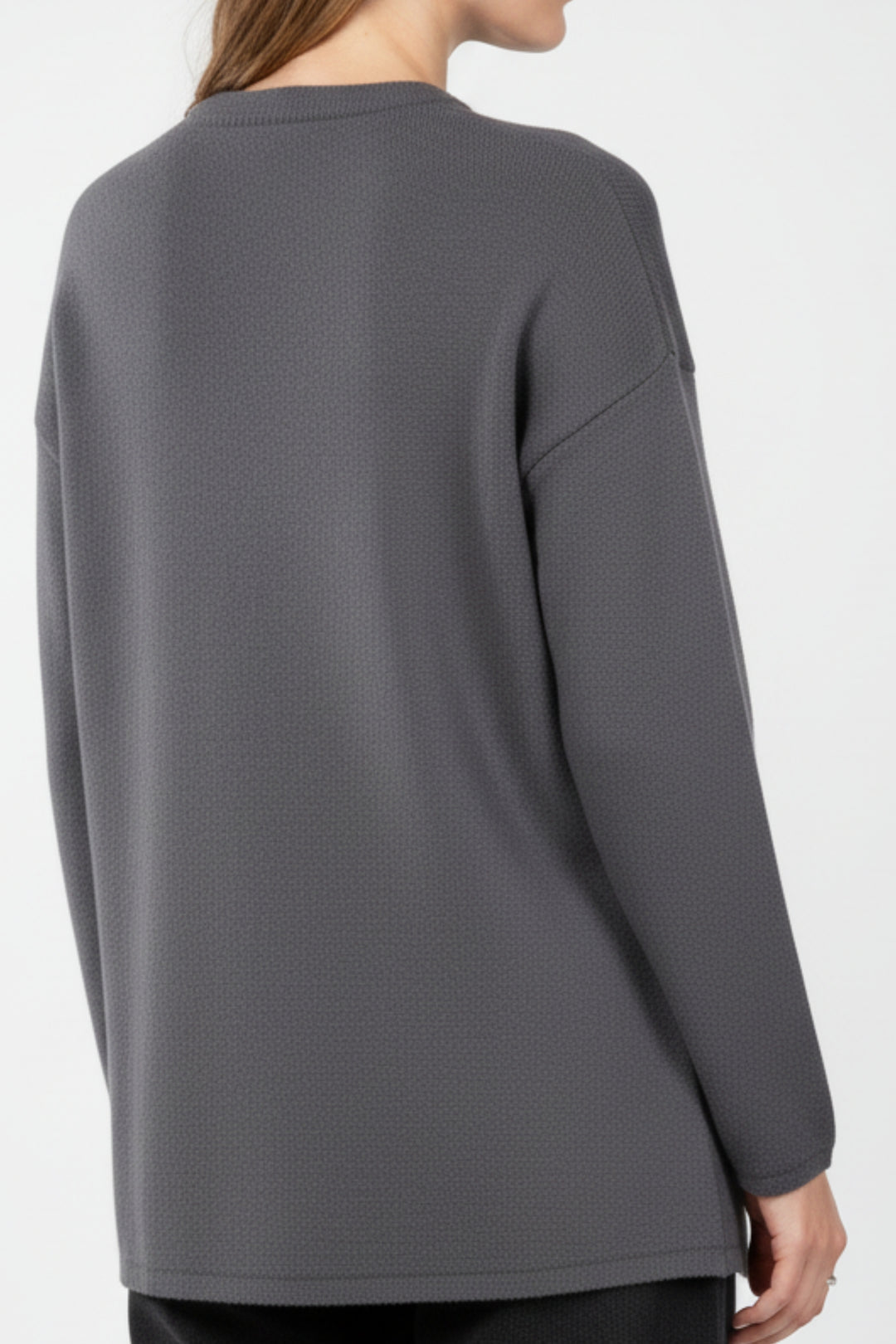 Slate Grey Zipline Geometrical  Sweater