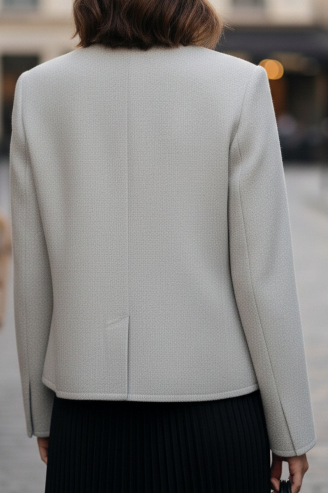 Cloud Grey Double-Sided Cashmere  Blazer