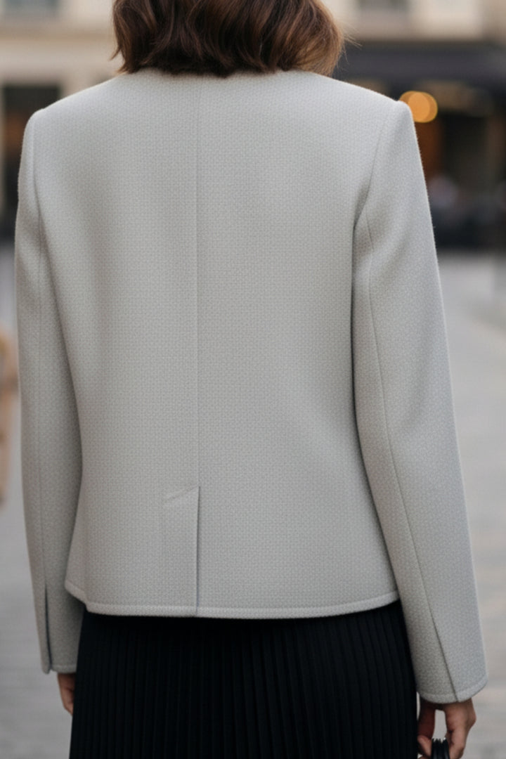 Cloud Grey Double-Sided Cashmere  Blazer