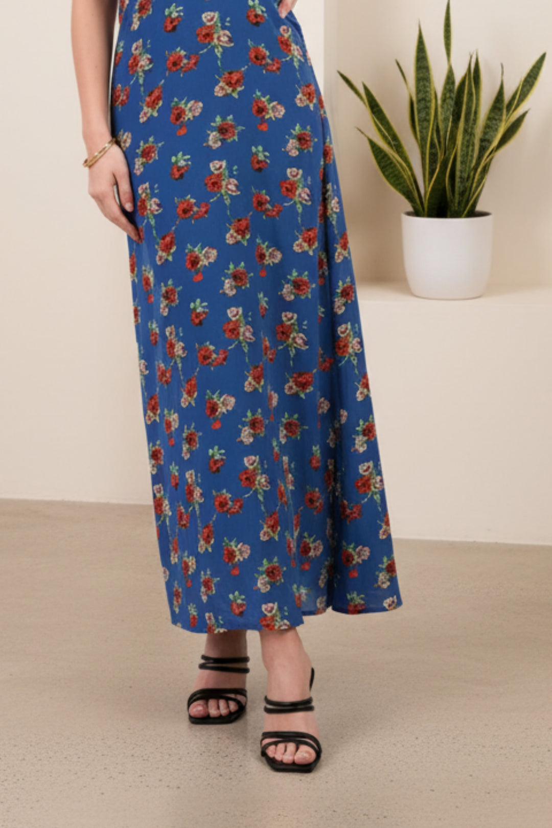 Summer Rose Print Maxi Dress