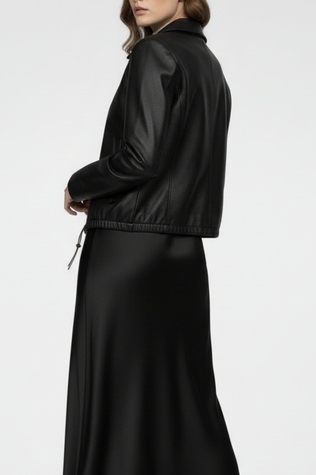 Black Luxe Zip Leather Jacket