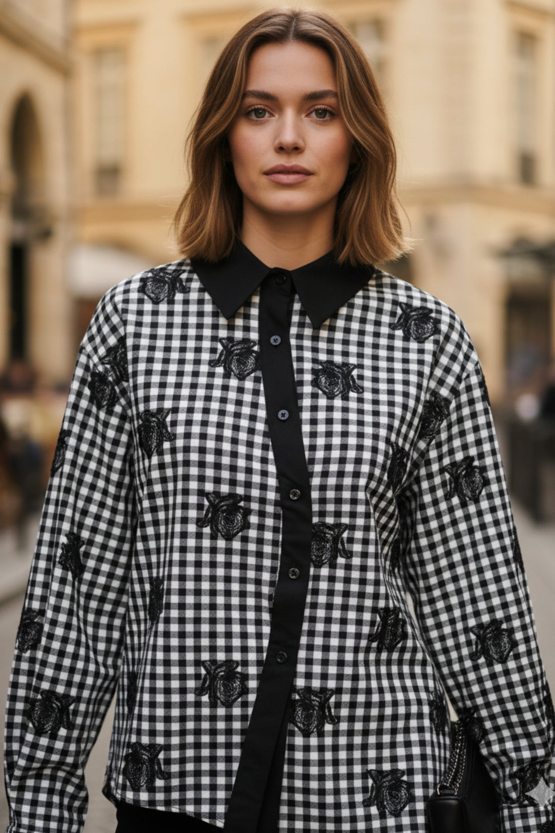 Black Rose Gingham Shirt