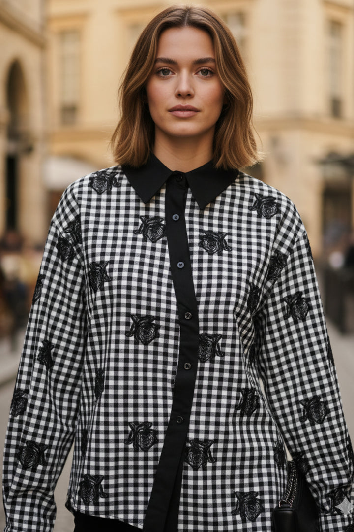 Black Rose Gingham Shirt
