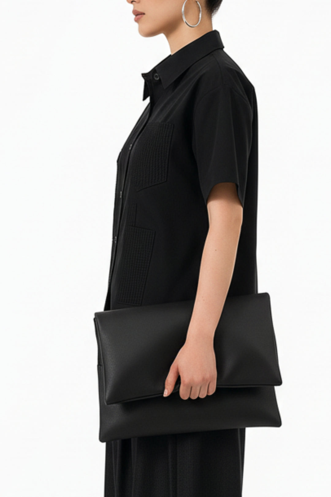 Avery Black Crop Shirt