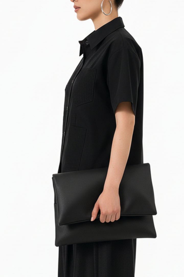 Avery Black Crop Shirt