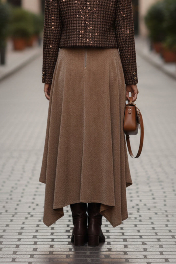 Golden Velvet Flared skirt