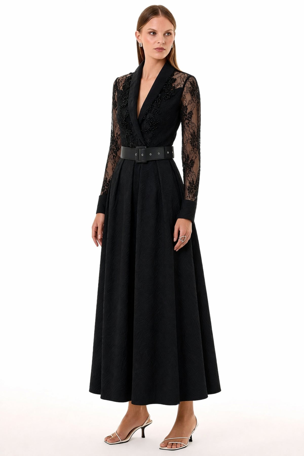 Dahlia Sheer Beaded Dress