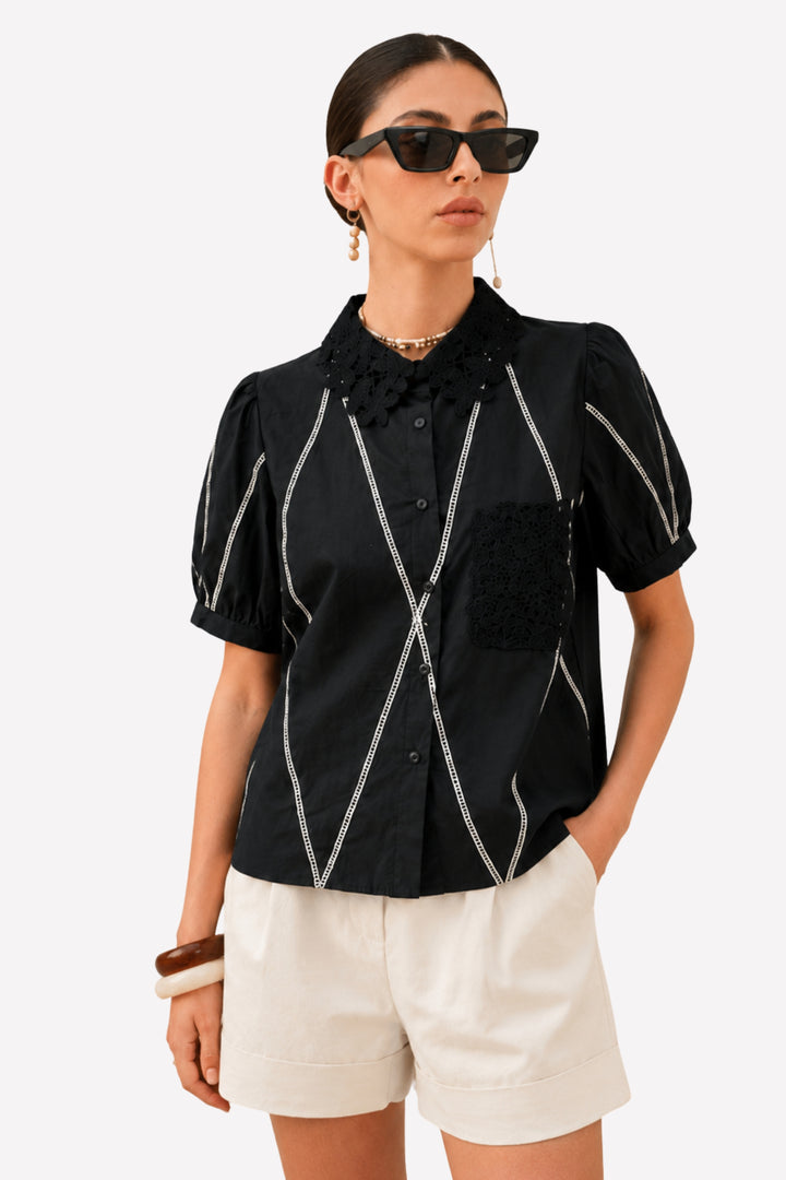Black Swan Crochet Shirt