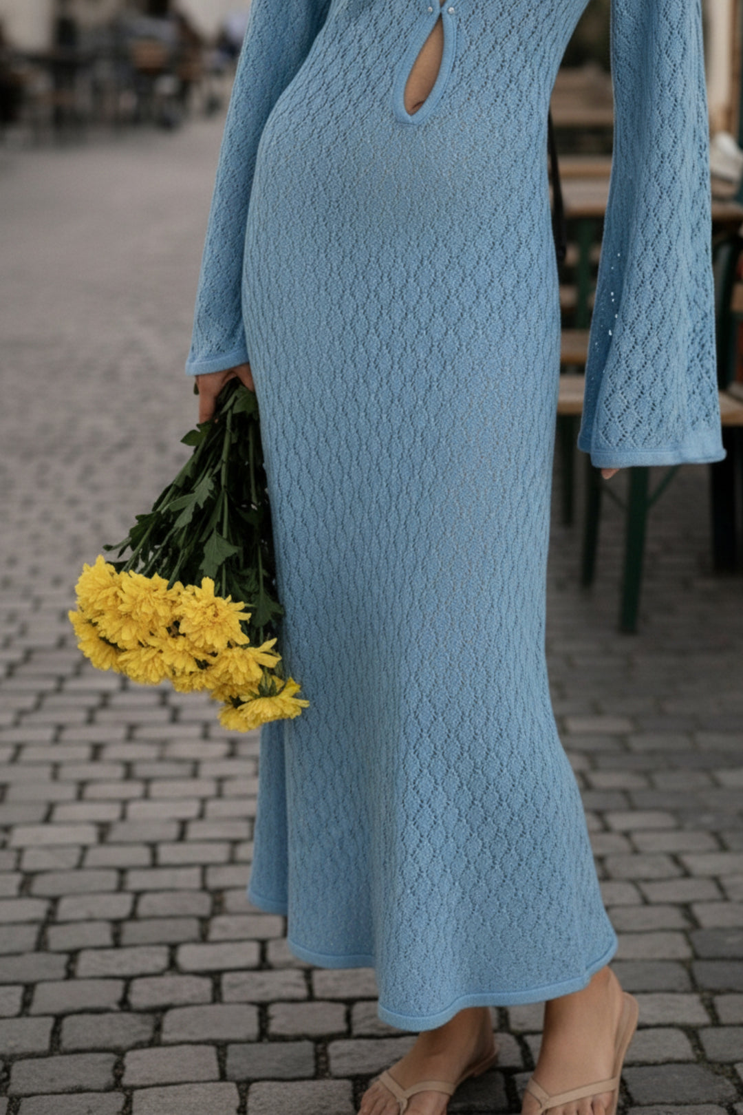 Alexis Blue Crochet Knit Dress
