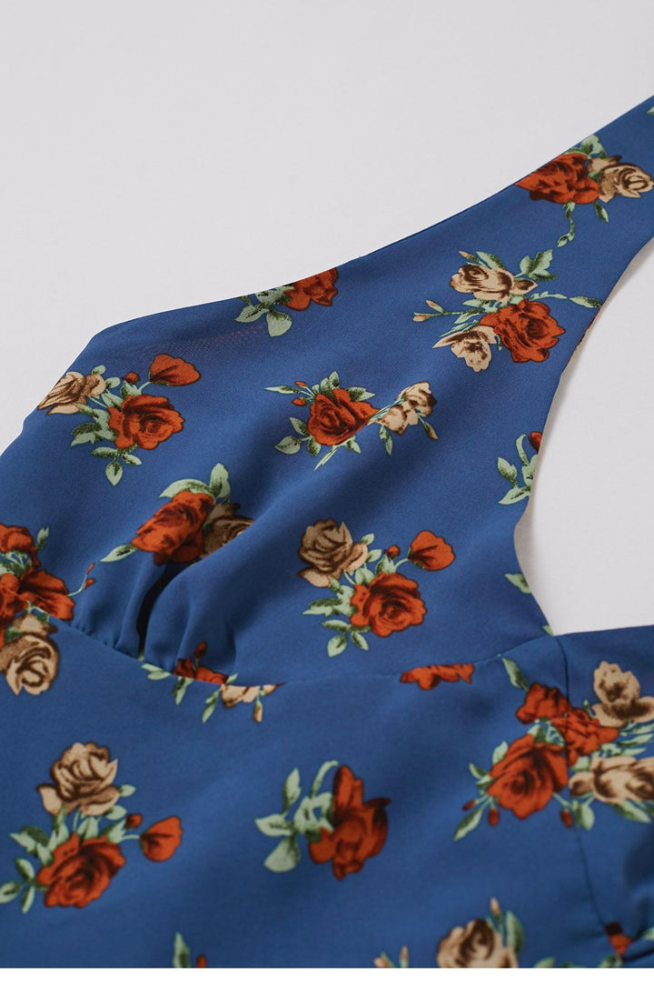 Summer Rose Print Maxi Dress