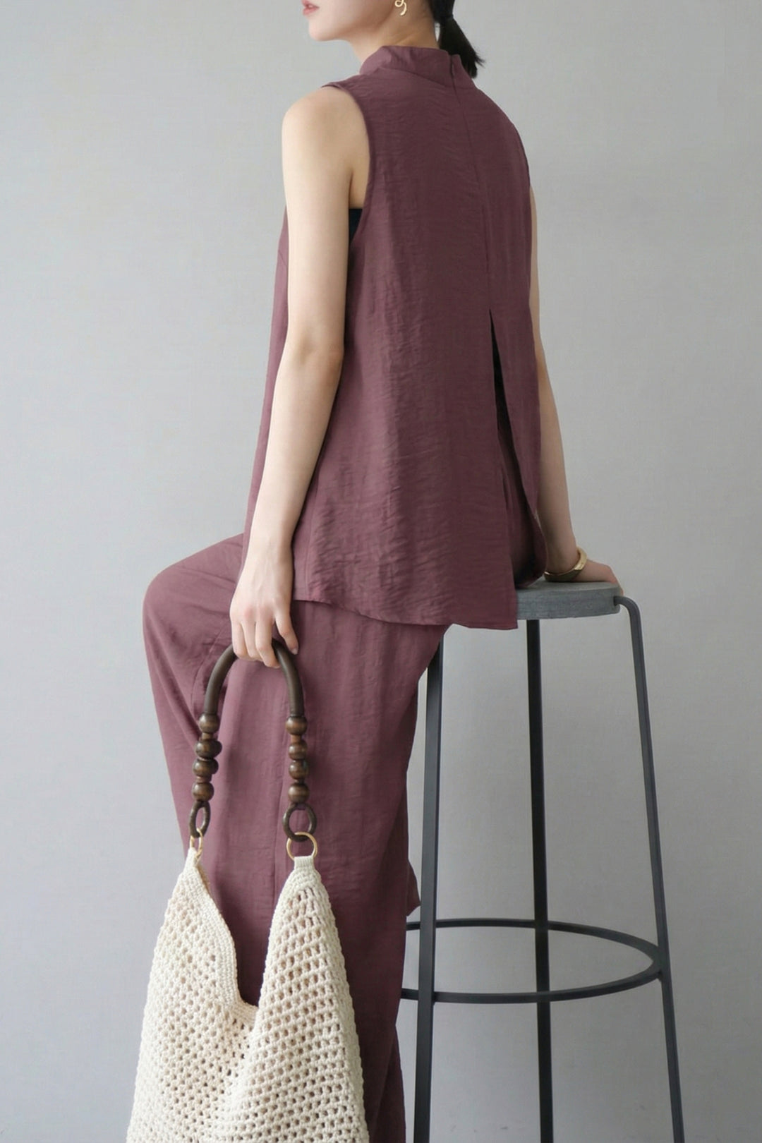 Plum Purple  Back Slit Comfort Co-Ord Set