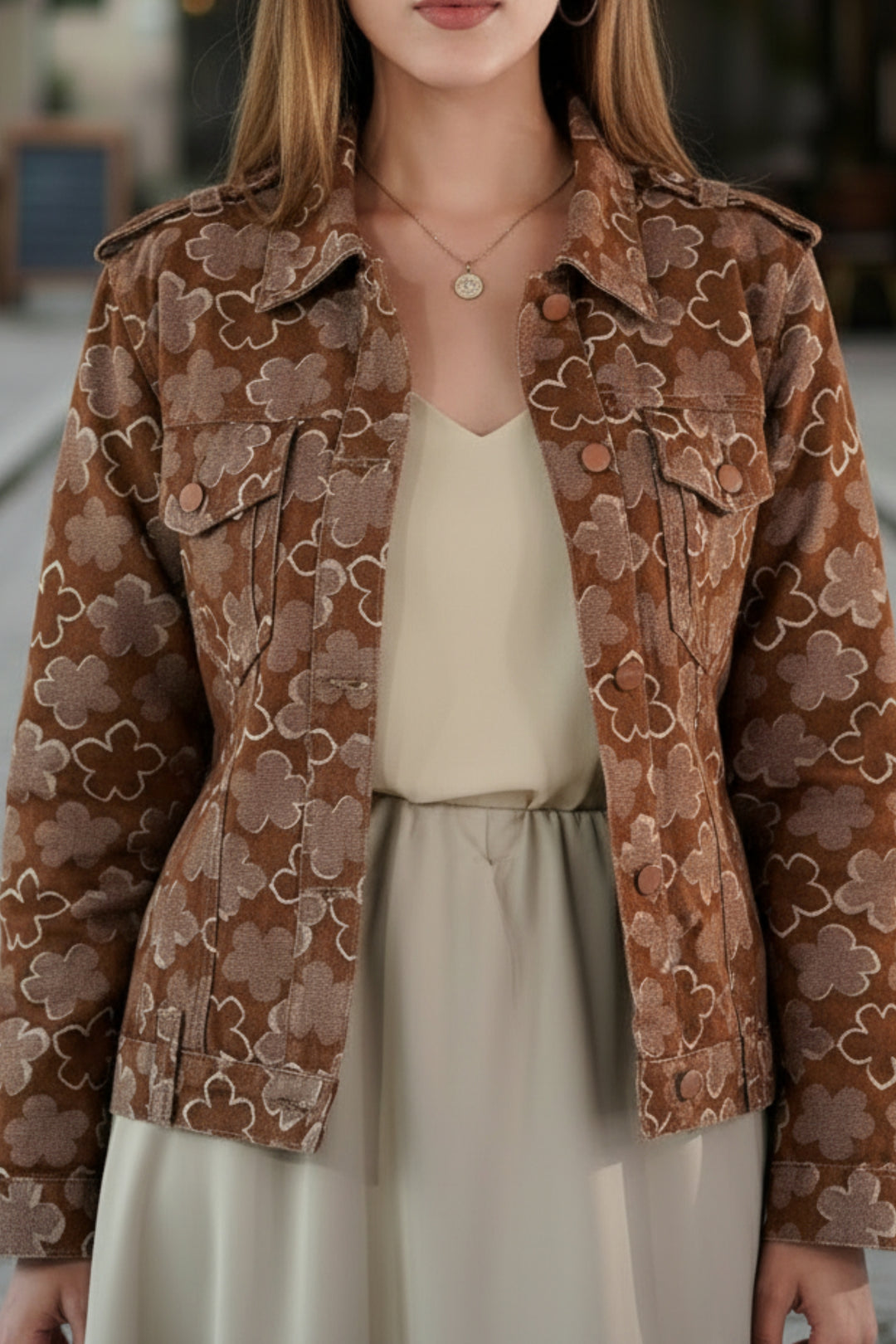 Autumn Fleur Denim Jacket