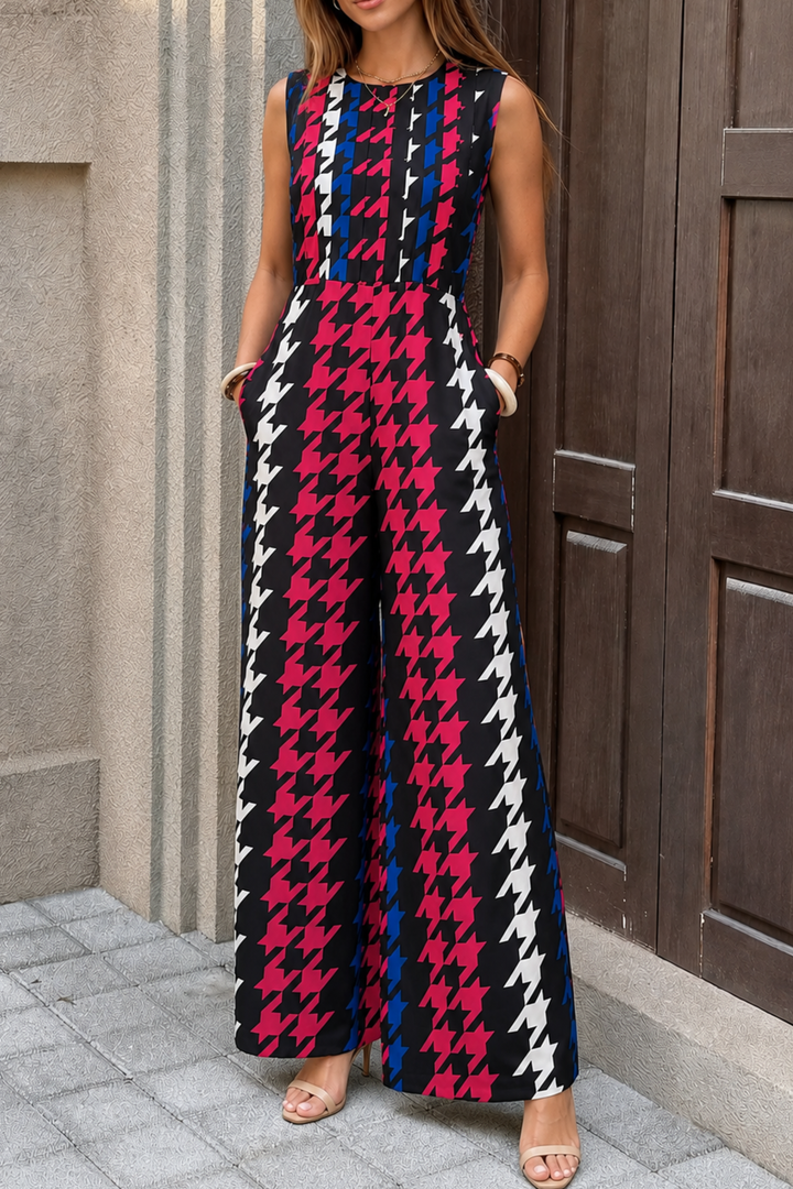 Tweed Print Jumpsuit for Women