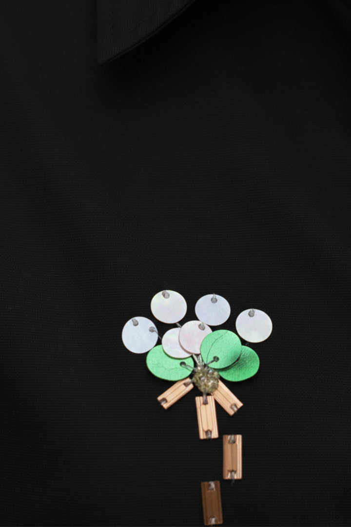 Black Meadow Sequin Shirt