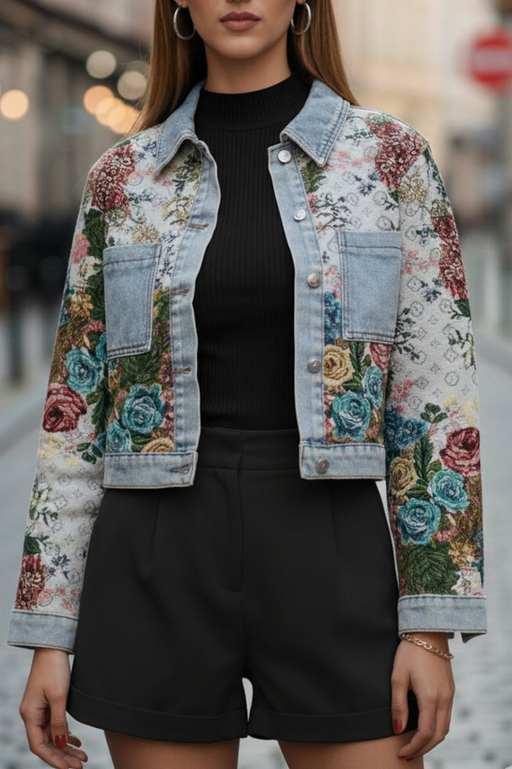 Floral Woven Breeze Denim Jacket