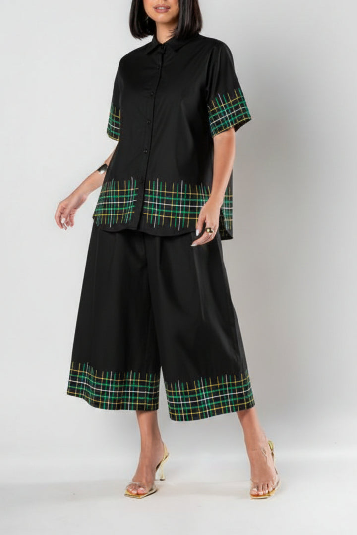 Checked Lines Cotton Coord Set