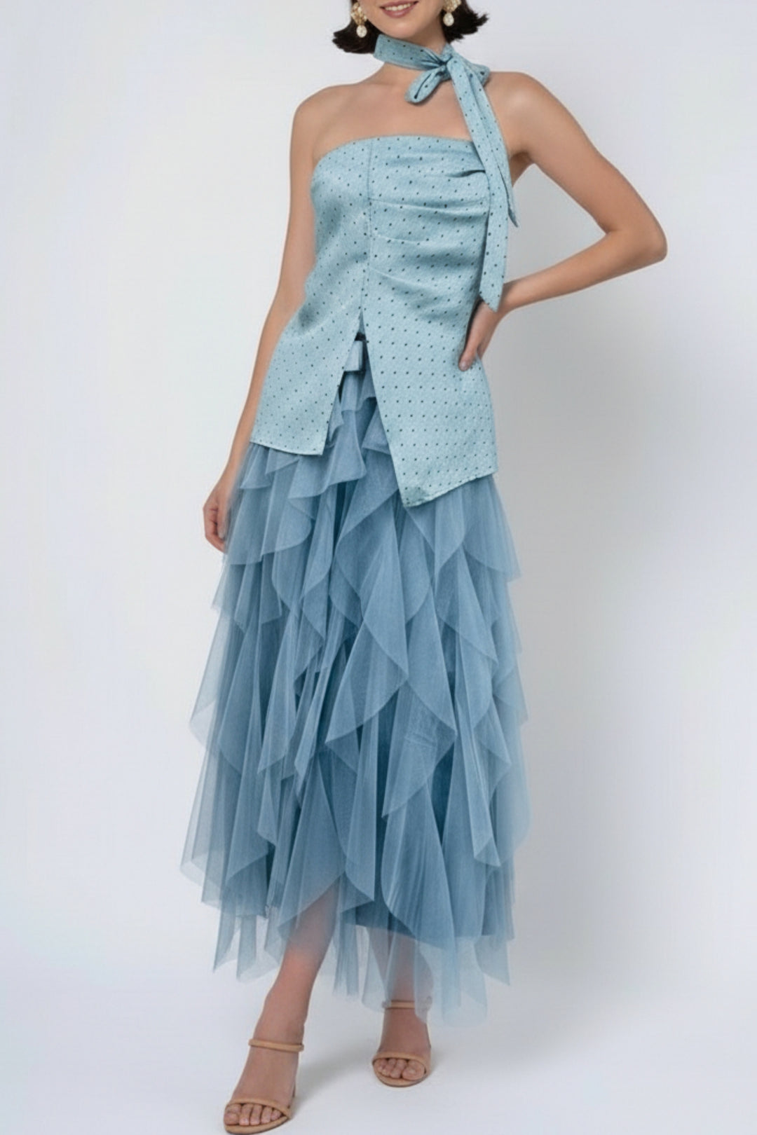 Shades of Sea Ruffle Co-ord set