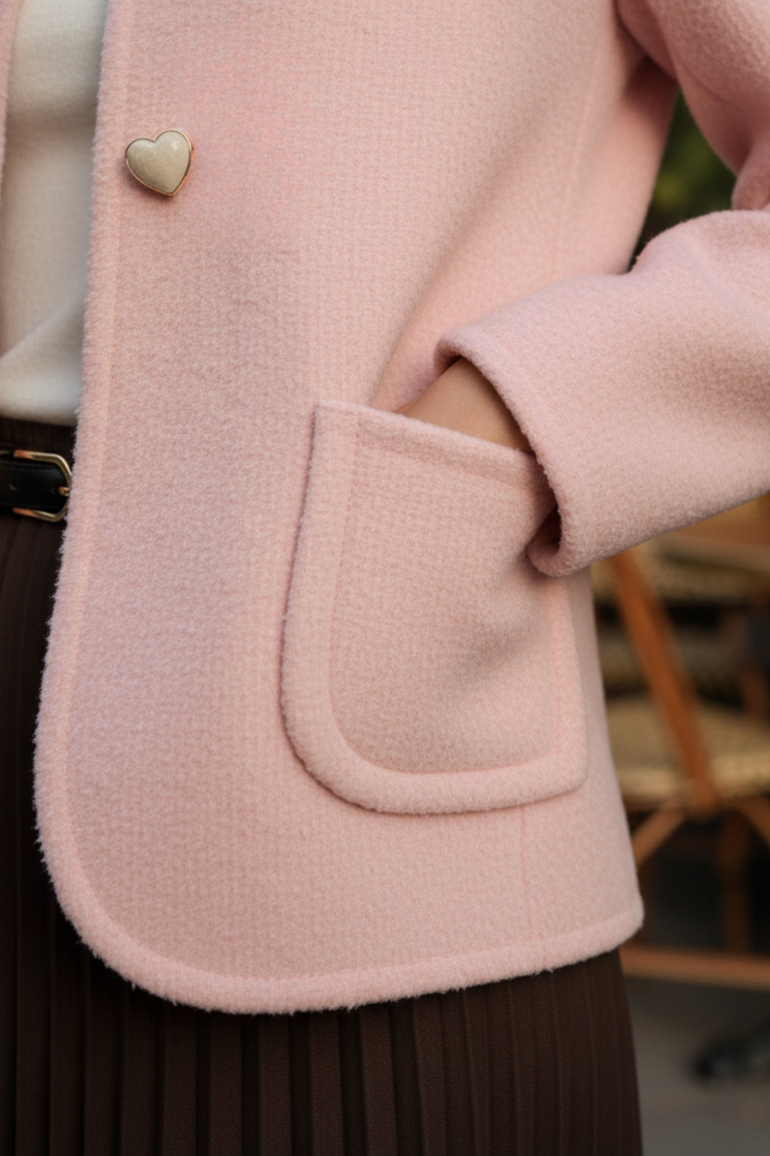 Dreamy Rose Double Sided Cashmere  Blazer