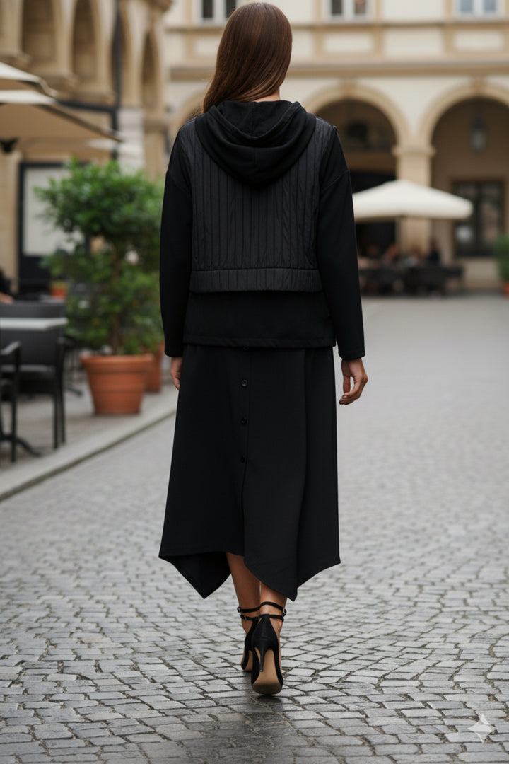 Hooded Monochrome Stitch Co-ord