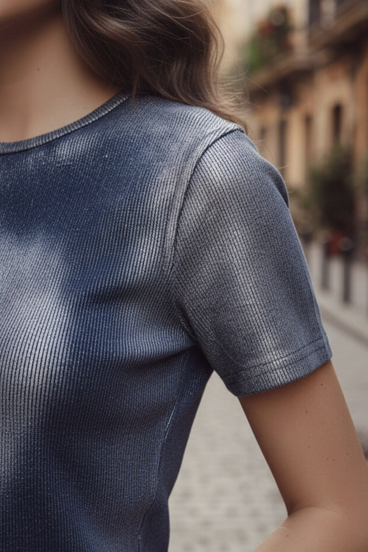 Shimmer Blue Faded Top