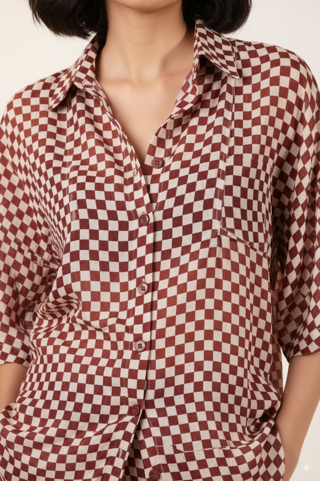 Checkered Linen Coord Set