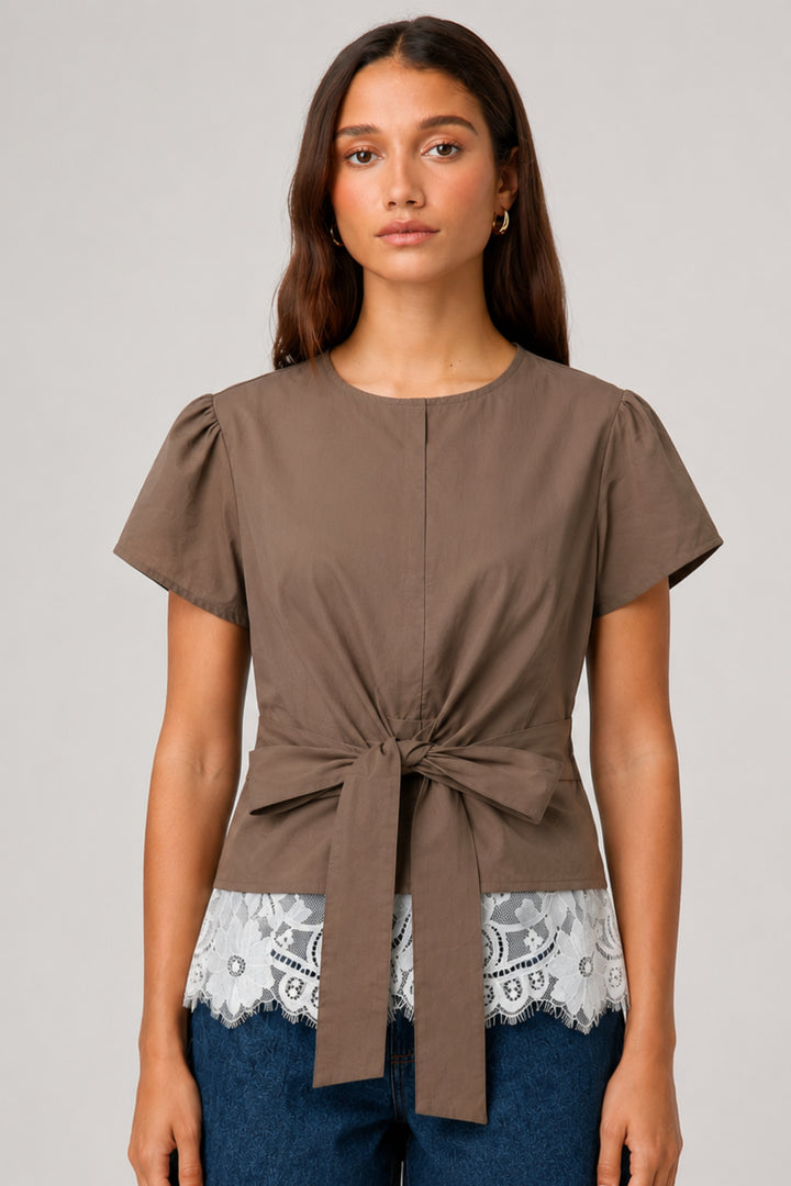 Truffle Twist Lace Top