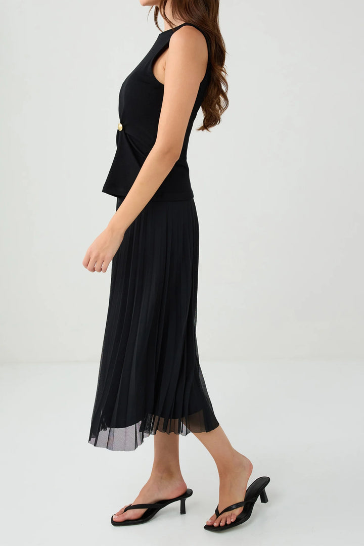 Midnight Mesh Pleated Skirt