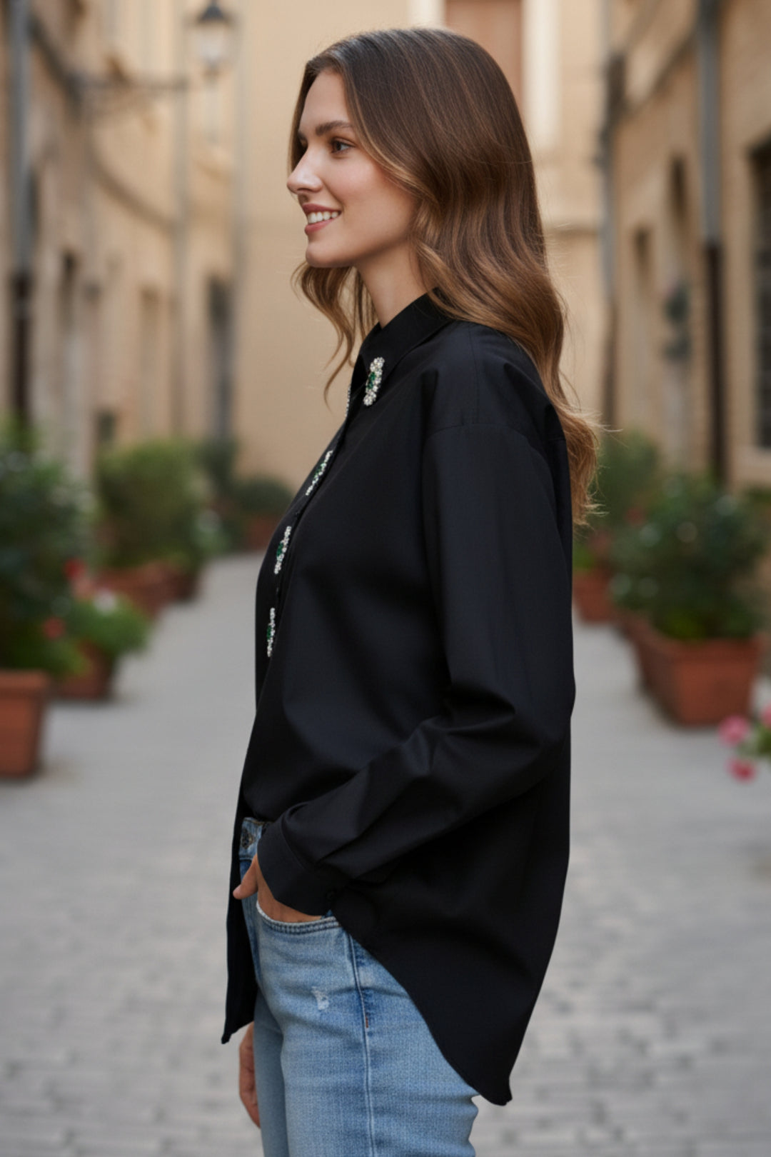 Noir Regal Gemstone Shirt