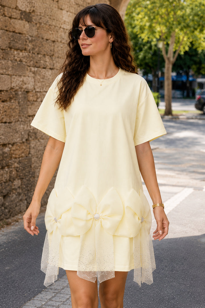 Lemon Pearl Bow Dress