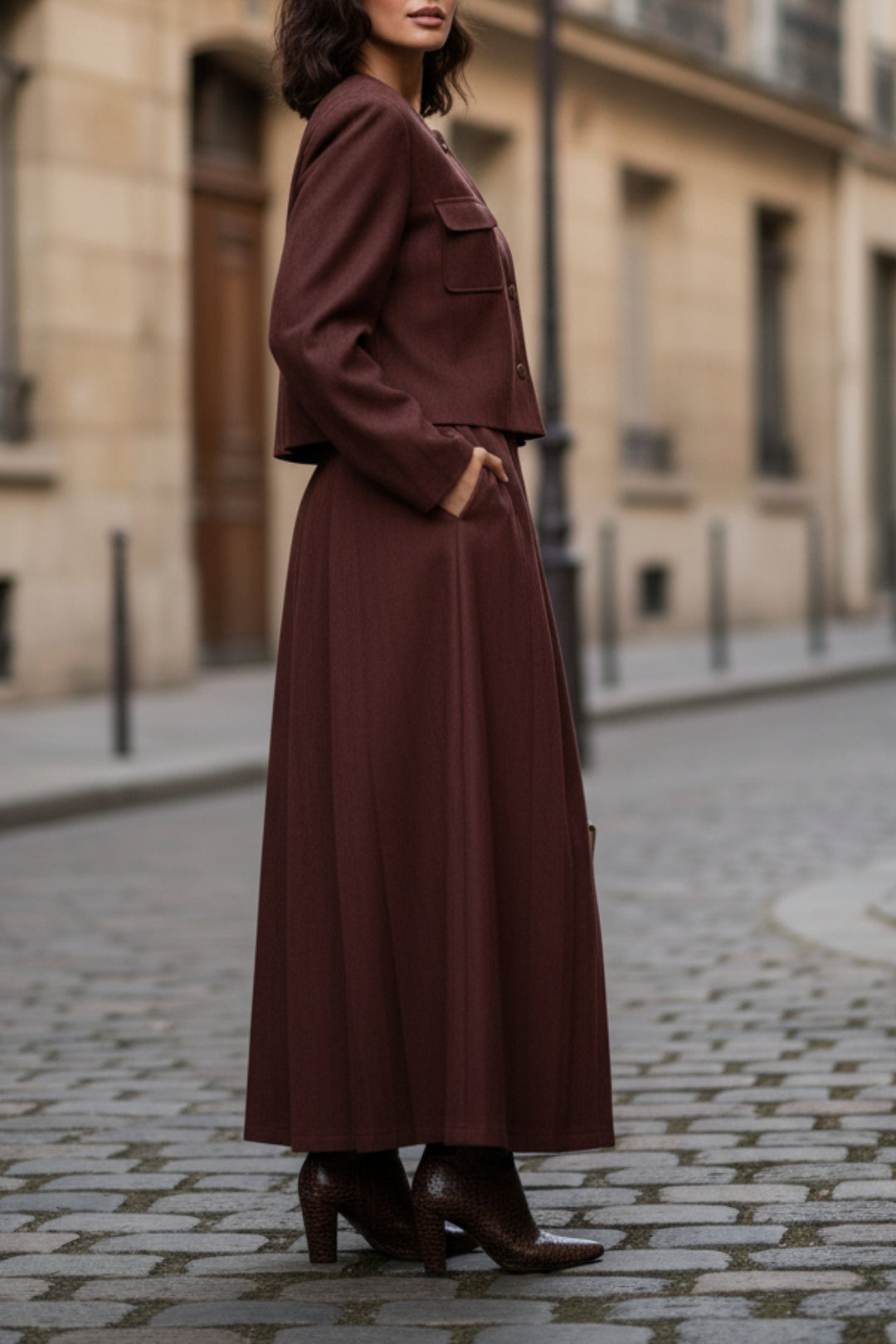 Rustic Rose Velvet Skirt Co-Ord