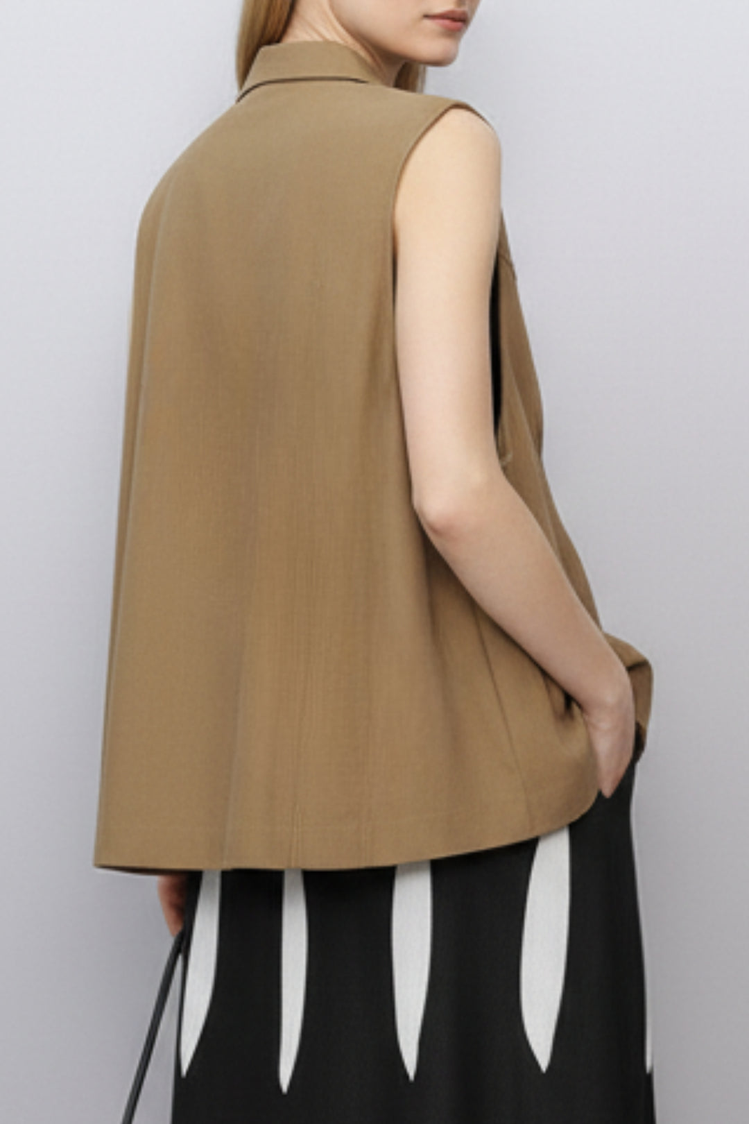 Peanut Brown Cutout Top
