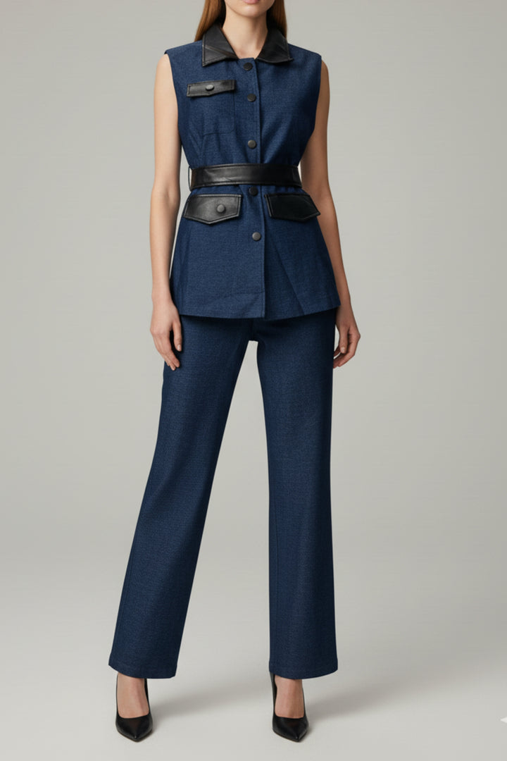 Indigo Noir Belted Co-ord Set