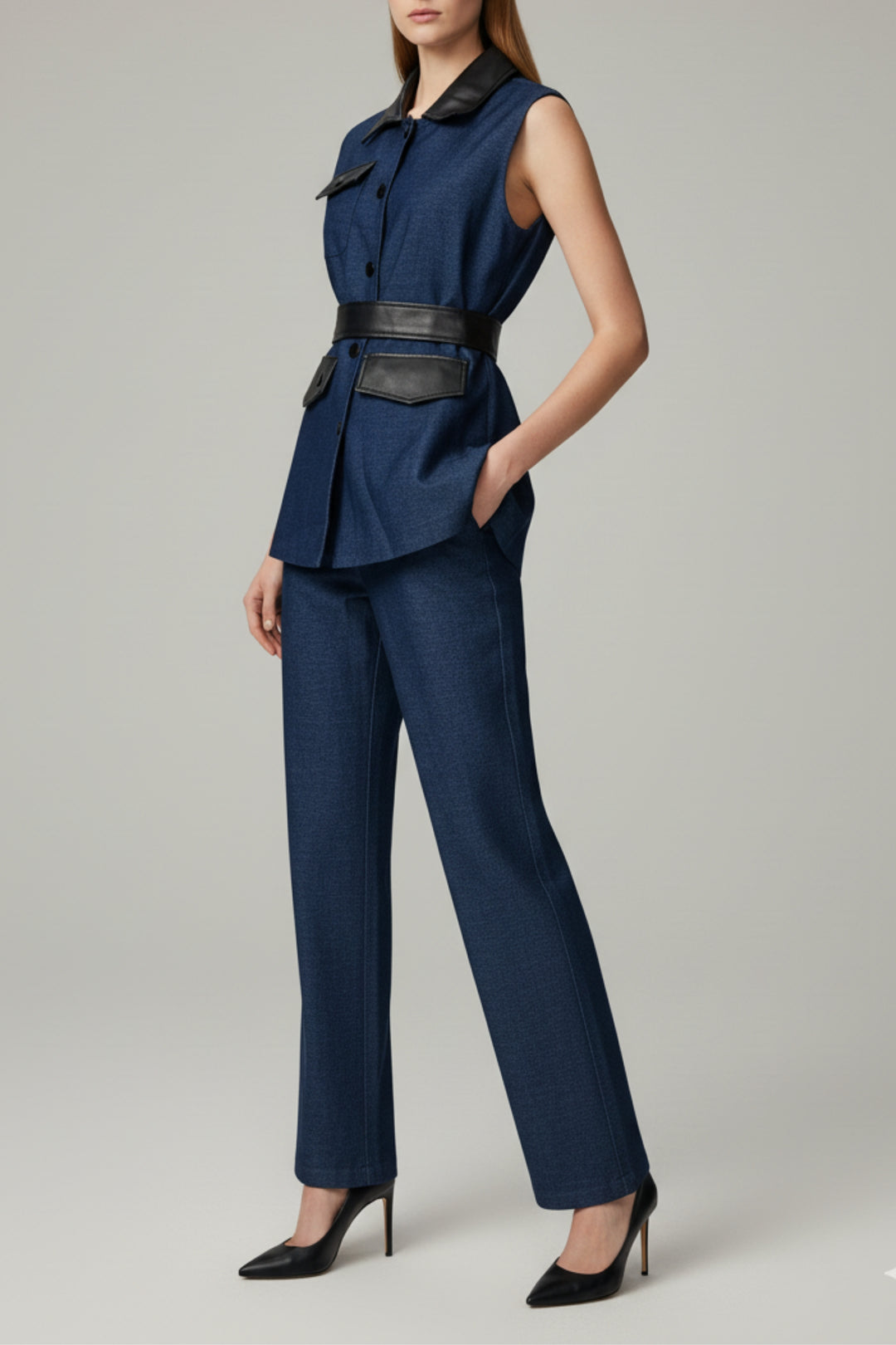 Indigo Noir Belted Co-ord Set