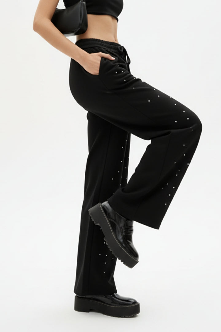 Dazzling Stone Embellished Trousers