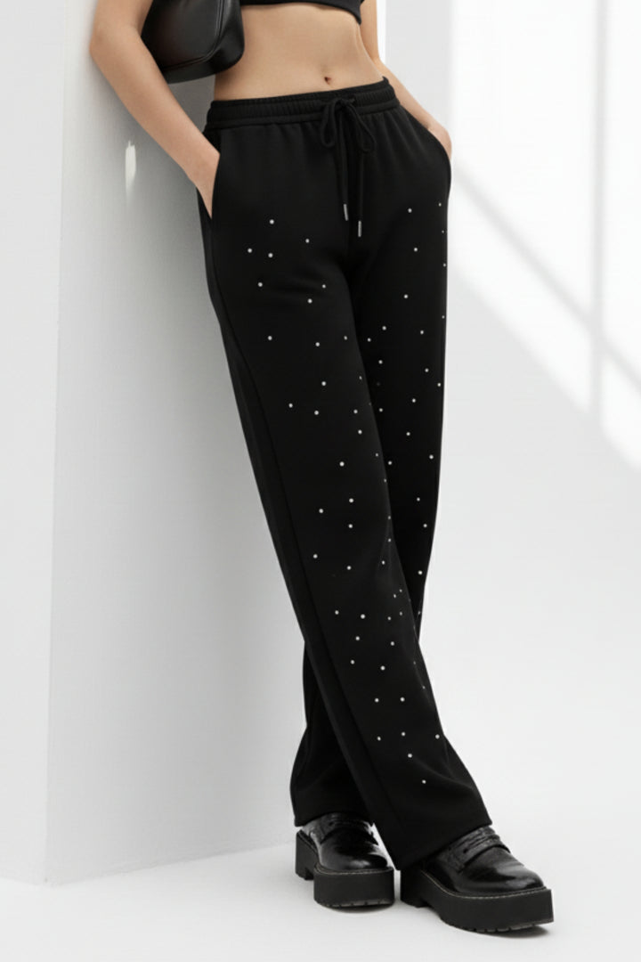 Dazzling Stone Embellished Trousers