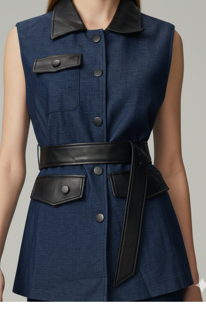 Indigo Noir Belted Co-ord Set