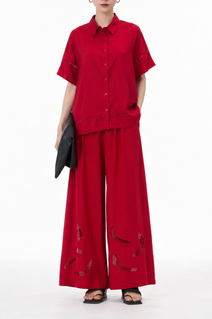 Crimson Cutwork Co-Ord