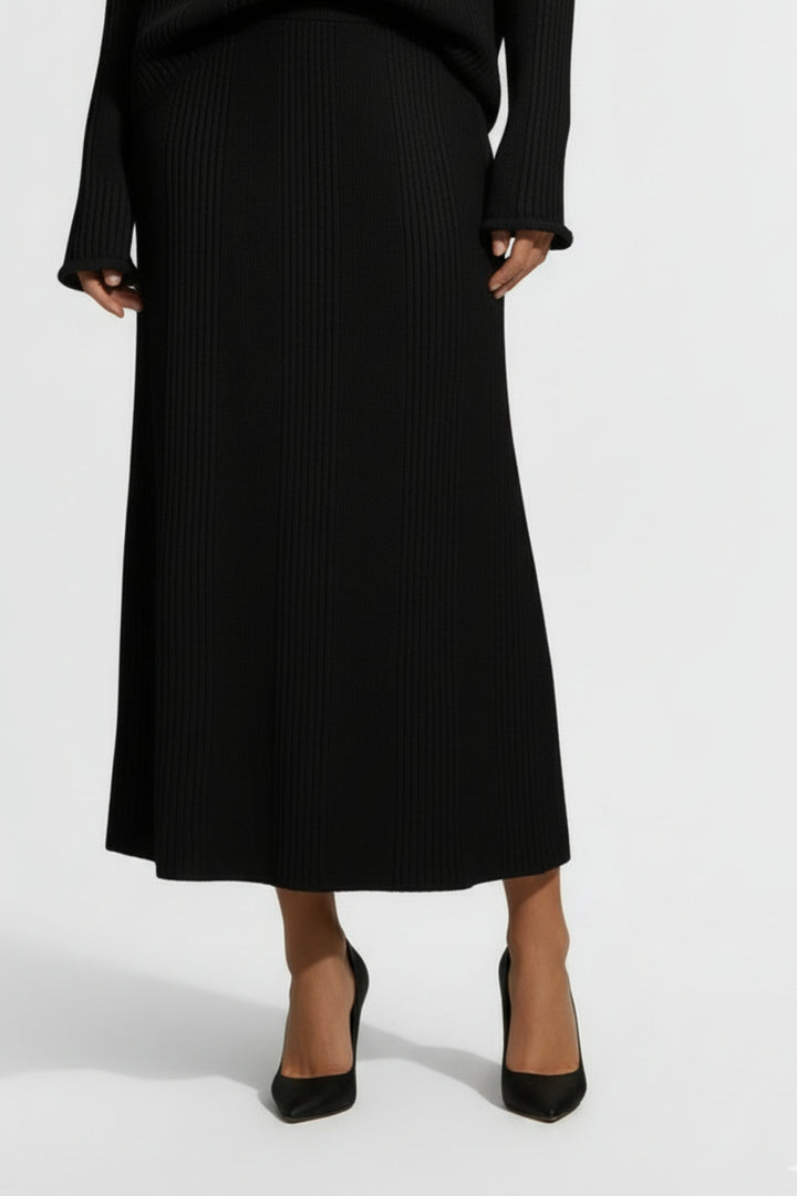 Noir Ribbed Skirt Co-ord Set