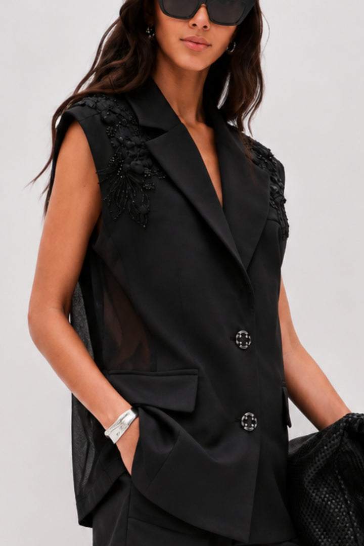 Noir Embellished Vest