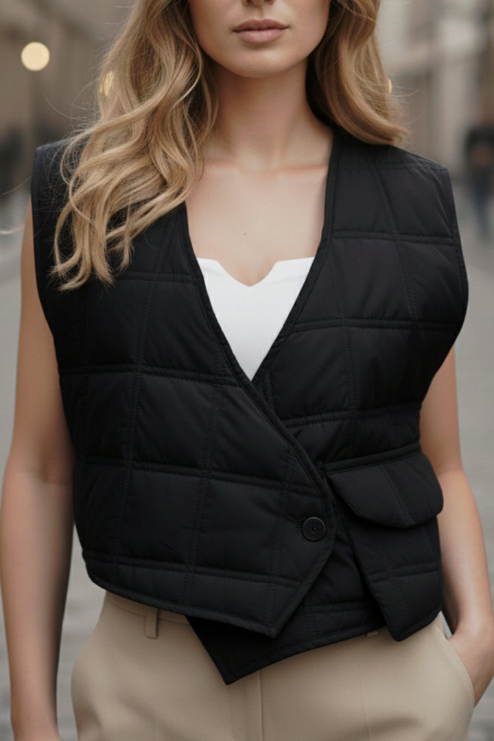 Ink Black Quilted Vest